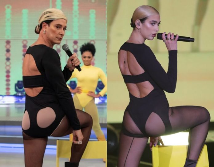 Rodrigo Faro se transforma em Dua Lipa e performa "Don't Start Now"