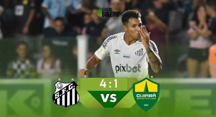 santos-cuiaba-1.jpg Gols e melhores momentos: Santos goleia o Cuiabá e garante vice-liderança do Brasileirão. (Foto: Reprodução)