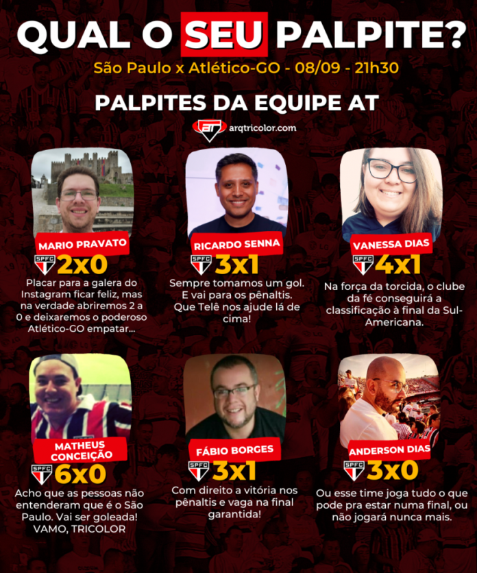Qual o seu palpite para São Paulo x Atlético-GO | Palpites AT