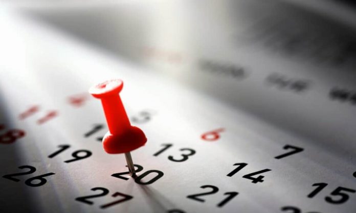 Calendário de feriados