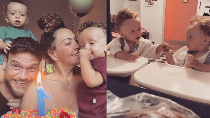 Emilio Dantas e Fabiula Nascimento com os filhos