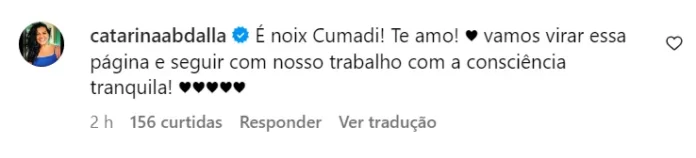 Catarina Abdalla sobre bastidores de "Vai Que Cola": "consciência tranquila"