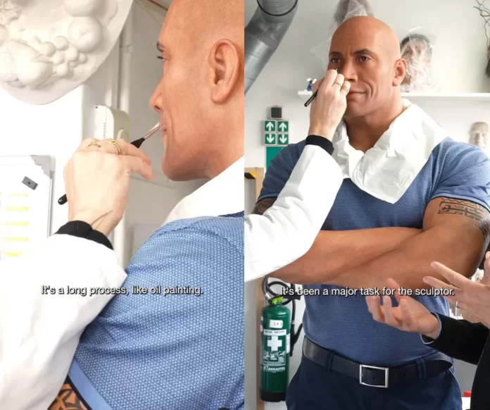Estátua de cera de Dwayne Johnson é pintada após reclamação do ator