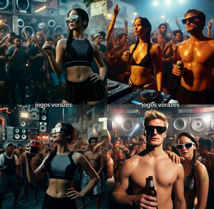Personagens de "Crepúsculo", "Harry Potter" e "Jogos Vorazes" vão a baile funk em fotos de IA