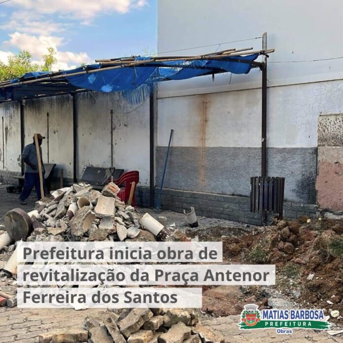 Prefeitura de Matias Barbosa inicia obras de revitalização em praças municipais