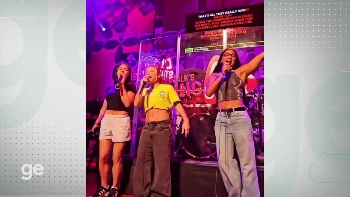 Flavinha Saraiva posta vídeo em karaokê com Rebeca Andrade e Julia Soares | ginástica artística
