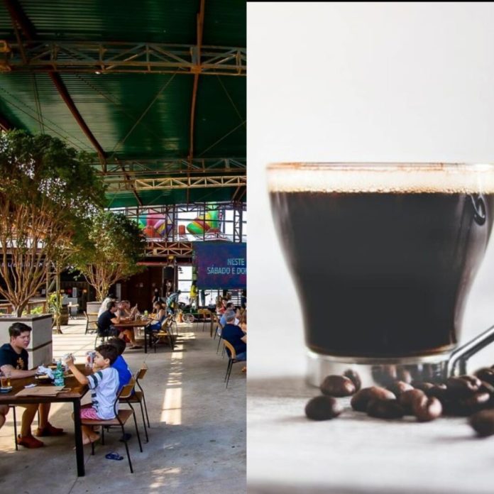 Montagem do Mercado de Origem e cafÃ© preto