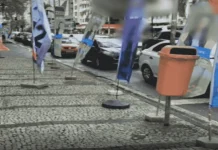 Eleitores reclamam de windbanners de candidatos em calçadas do Centro de Juiz de Fora Eleitores reclamam de windbanners de candidatos em calçadas do Centro de Juiz de Fora