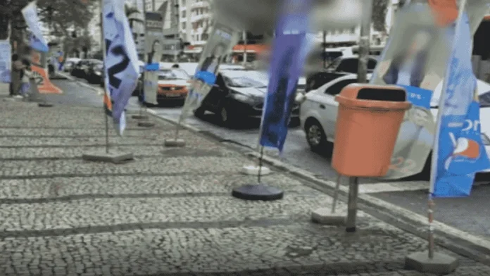 Eleitores reclamam de windbanners de candidatos em calÃ§adas do Centro de Juiz de Fora